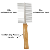 Wooden Steel Comb 2 Side